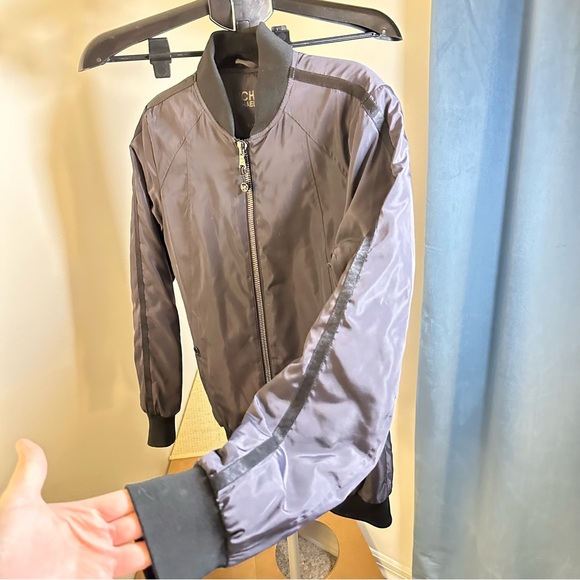 MICHAEL Michael Kors Grey/Black Lightweight Lined Bomber Jacket - Picture 4 of 9